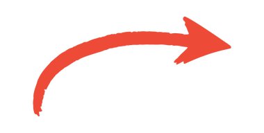 Kılavuz ok karalama simgesi. Beyaz bg üzerinde izole edilmiş vektör karalama resimleme simgesi.