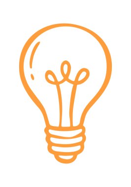 Ampul karalama ikonu. Beyaz bg üzerinde izole edilmiş vektör karalama resimleme simgesi.