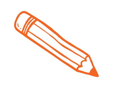 Kalem el çizilmiş karalama. Beyaz bg üzerinde izole edilmiş vektör karalama resimleme simgesi.