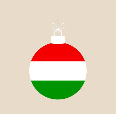 Macaristan bayrağının ulusal bayram için minimalist bir vektör illüstrasyonu olarak asıldığı bir Noel ziyafeti...