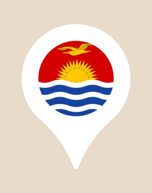 Kiribati bayrak haritası bir hedef, seyahat ve coğrafya için bir vektör simgesi ve vatanseverlik sembolü...