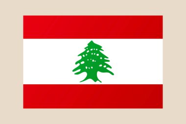 Yeşil sedir ağacı sembolüyle Lübnan ulusal bayrağı, vatanseverlik ve Orta Doğu kimliğinin basit bir temsili...