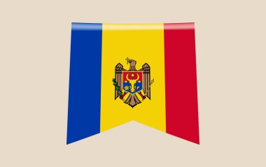 Bayramlar ve vatansever Avrupa etkinlikleri için parlak bir ulusal sembol olarak asılı Moldova vektör flaması bayrağı..