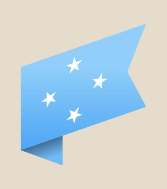 Mikronezya bayrağı, vatansever temalar için bir ulusal vektör simgesi olan modern katlanmış kurdele bayrağı olarak tasarlandı...