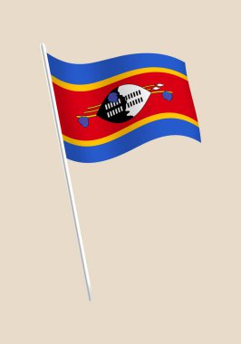El sallayan Eswatini (Svaziland) Ulusal Bayrak, Afrika Ülkesinin Kimliğini, Vatanseverliğini ve Resmi Sembolünü Gösterme..