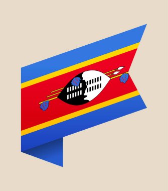 Eswatini Ulusal Bayrağı, Afrika Ülkesi Kimliğini ve Vatanseverliğini Sembolize eden, Canlı Katlanmış Kurdele Bayrağı Olarak Gösterildi..