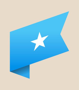 Stylize Somali Ulusal Bayrak Vektörü Ak Yıldız Temsilcisi Ülke Kimliği ve Vatanseverliği.