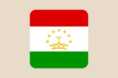 Tacikistan Ulusal Bayrağı, Temiz Vektör Biçiminde Ülke Kimliğini ve Vatanseverliğini Temsilen Çağdaş Yuvarlak Meydan Uygulaması Simgesi Olarak Gösterildi..