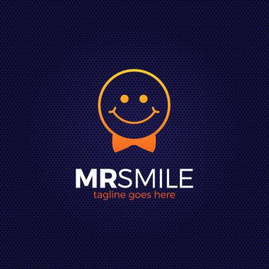 Bay gülümseme logosunu görmeniz gerekir. Mutlu daire. Papyon