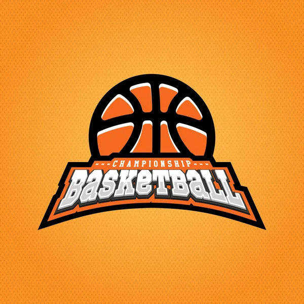 Logotipo do campeonato de basquetebol. T-shirt design — Vetor de Stock