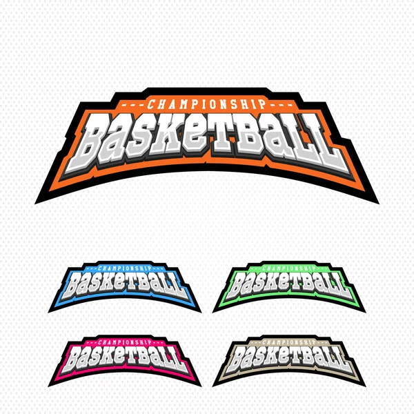 농구 선수권 대회 로고입니다. T-셔츠 디자인 — 스톡 벡터