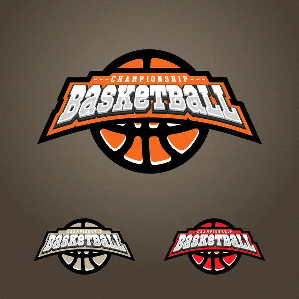 Logo del campeonato de baloncesto. Diseño de camiseta — Vector de stock