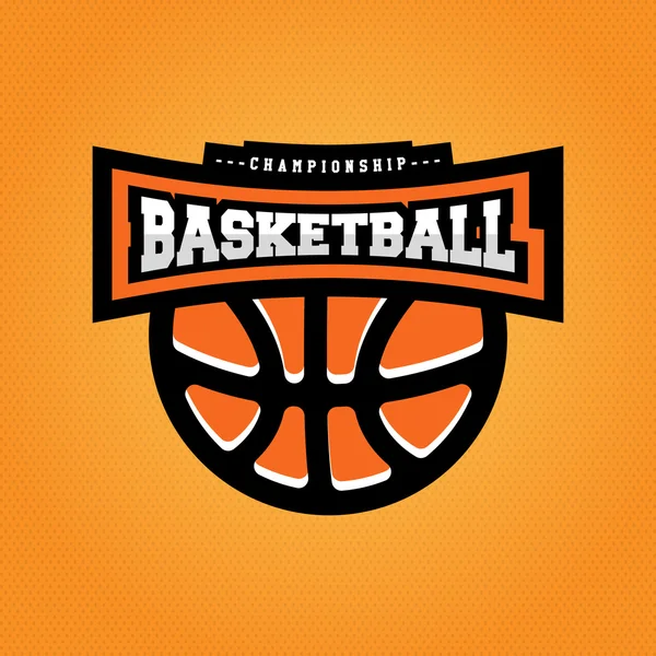 Logotipo do campeonato de basquetebol. T-shirt design — Vetor de Stock