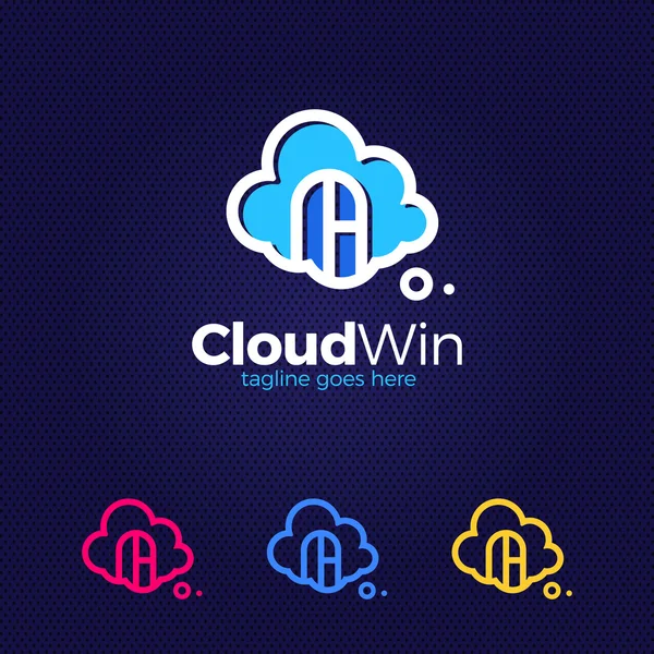Okno w chmurze logotyp. Logo proste chmura — Wektor stockowy