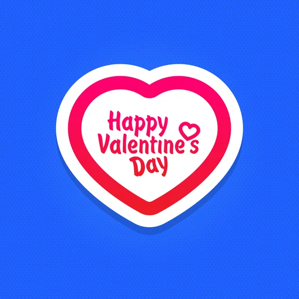 Tarjeta de felicitación con letras del Día de San Valentín sobre fondo azul, ilustración vectorial . — Vector de stock