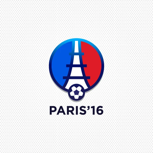 Futbol veya Futbol Fransa Euro 2016 logosu. Eyfel Kulesi Logo Paris. Simgesi tasarım. Vektör çizim