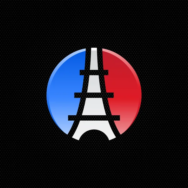 Futebol ou futebol França Euro 2016 logos. Torre Eiffel Logo Paris. Design de ícones. Ilustração vetorial — Vetor de Stock