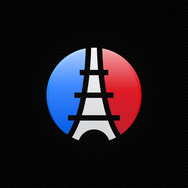 Fußball oder Fußball Frankreich Euro 2016 Logos. eiffelturm logo paris. Symboldesign. Vektorillustration — Stockvektor
