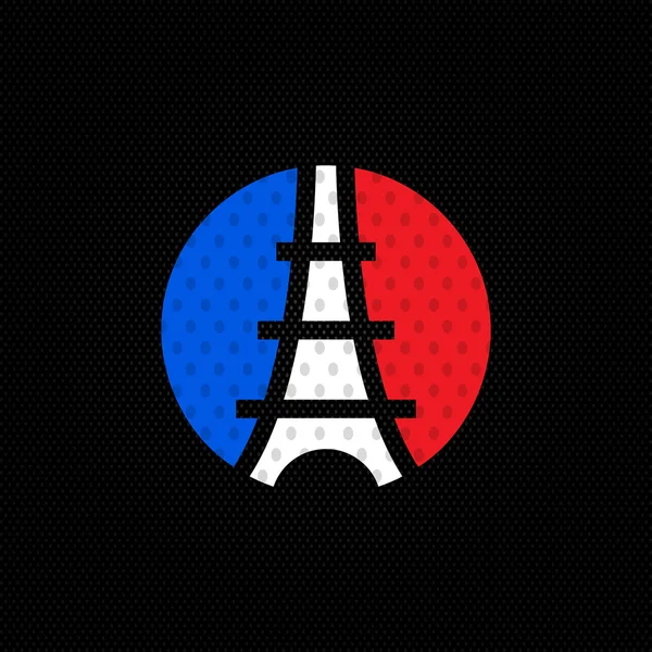 Calcio o calcio Francia Loghi Euro 2016. Torre Eiffel Logo Parigi. Icona di design. Illustrazione vettoriale — Vettoriale Stock