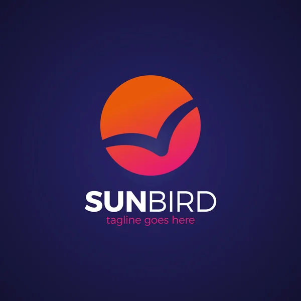 Sunrise kuş logosu. Seyahat logo.