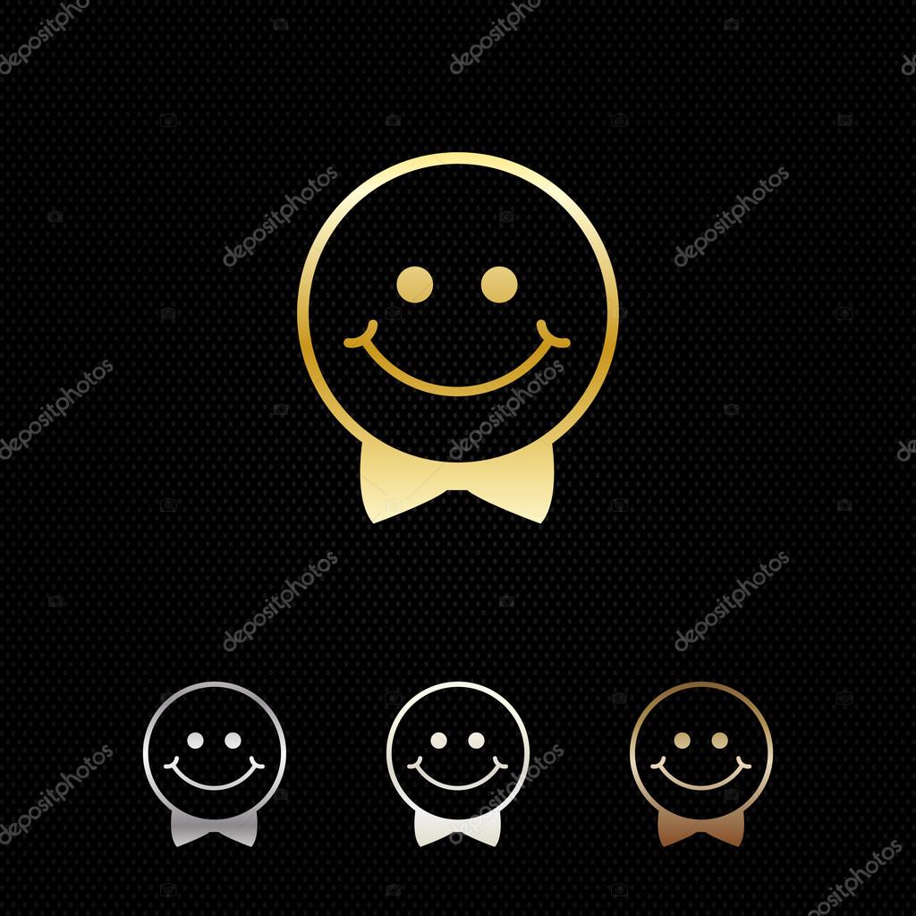 Mr smile logo. Happy circle. Bowtie