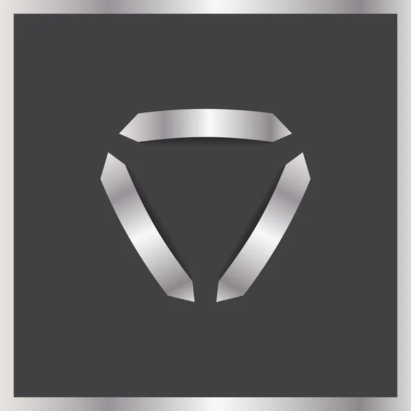 Trinity pijl Reactor Logo. Luxe, Koninklijke, zilver metaal — Stockvector