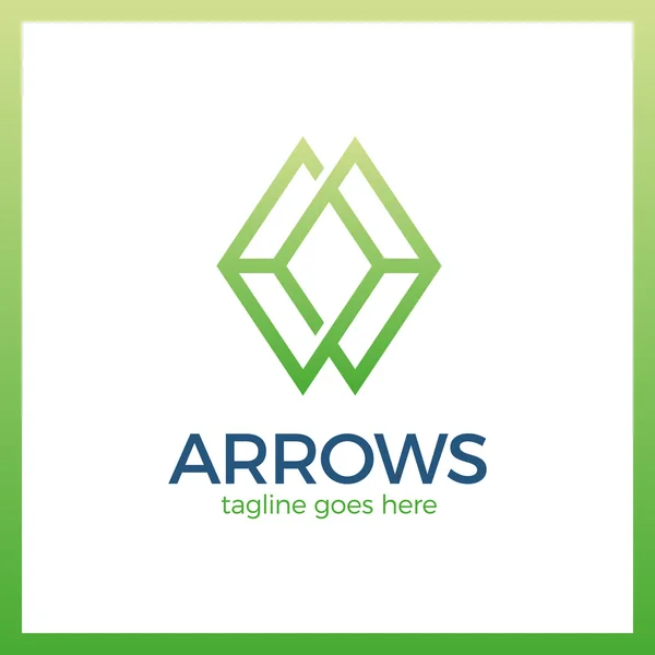 Logo de Arrow Rhomb Line. Cubo infinito — Vector de stock