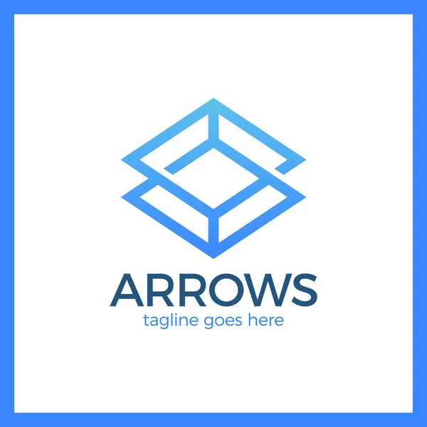 Logo de Arrow Rhomb Line. Cubo infinito — Vector de stock