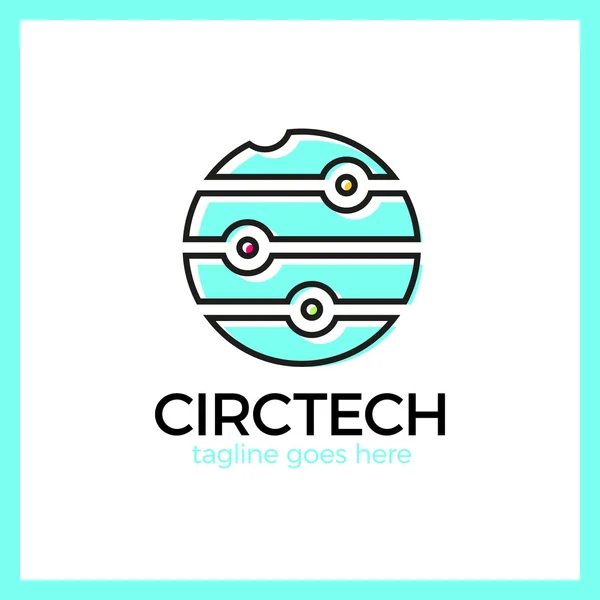 Kruhu Tech Logo — Stockový vektor