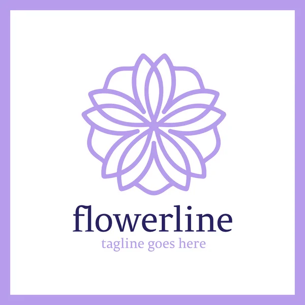 Flower Line Logo — Stock Vector