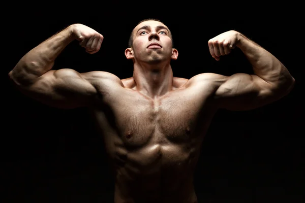 Portrait chested male bodybuilder. — Stock Photo, Image