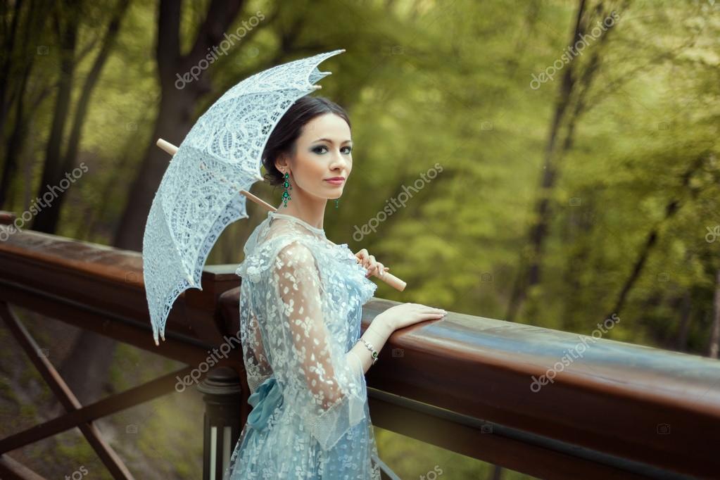 Girl in a blue old-fashioned — Stock Photo © kladyk #72315003