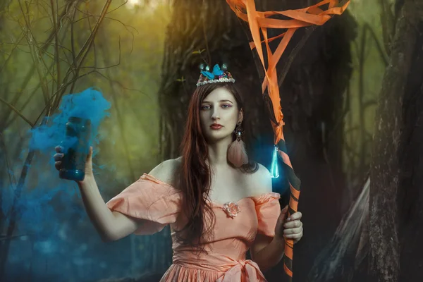 Girl fairy in the magical forest. — Stock Photo, Image