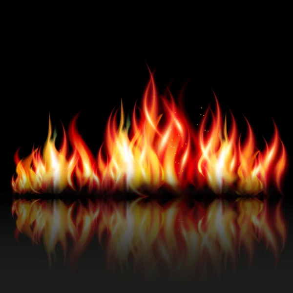 Bränna lågan brand bakgrund — Stock vektor
