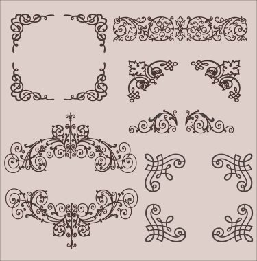 çerçeveler. Dekoratif elemanlar. vektör set
