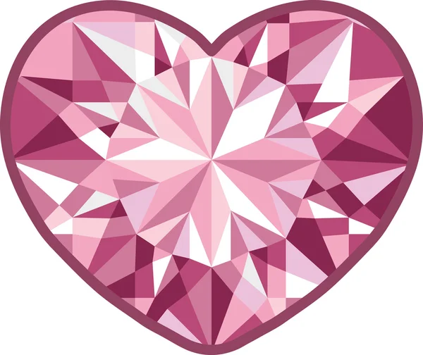Coeur de diamant sur fond blanc. Illustration vectorielle pour votre desing . — Image vectorielle