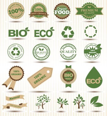 vektör Etiketler ve ekoloji ve çevre ayarla