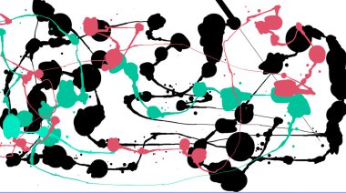 Beyaz arka plan üzerinde renkli parlak mürekkep sıçramalarına
