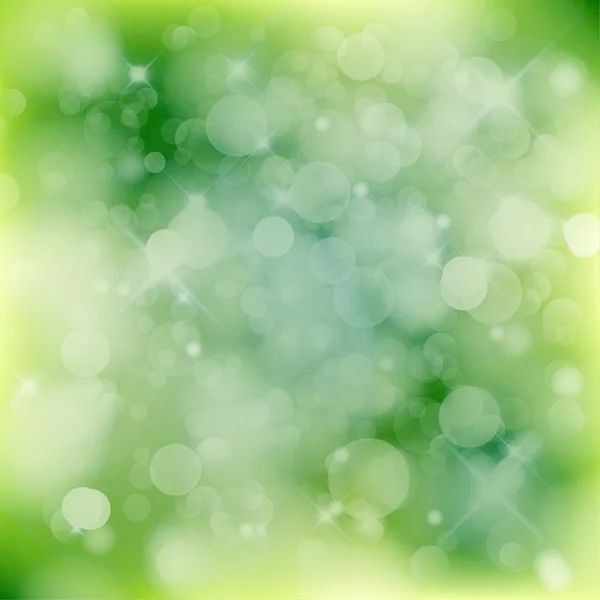 Green bokeh abstract light background. Vector illustration — Stock Vector