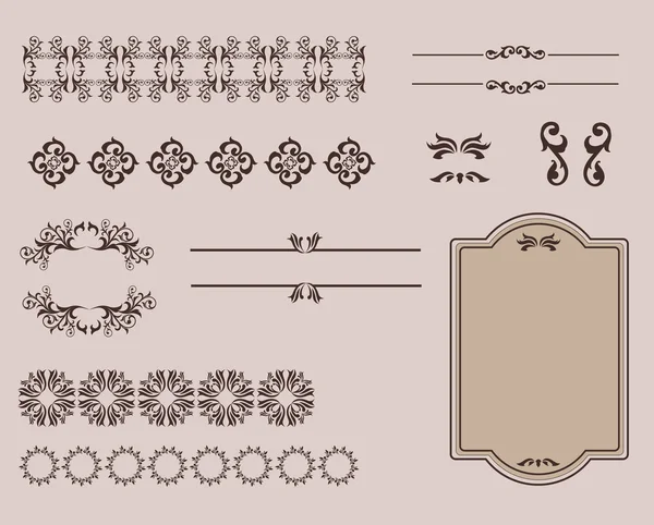 Векторный набор элементов каллиграфического дизайна и разделителей оформления страниц — стоковый вектор