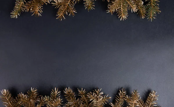 Slavnostní Pozadí Větvemi Vánočních Stromků Kopírovat Prostor — Stock fotografie
