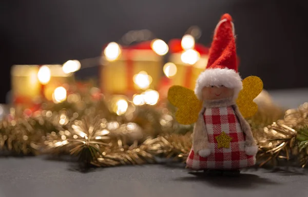 Little Christmas Toy Christmas New Year Background Christmas Angel — Stock Photo, Image