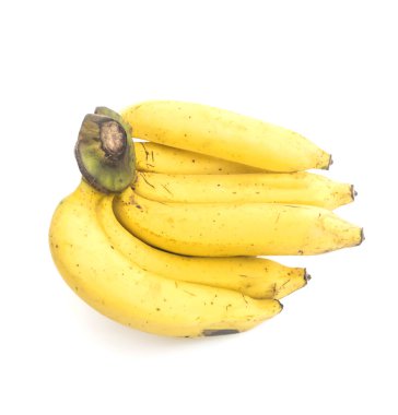 Beyaz arkaplanda izole edilmiş muz sürüsü 