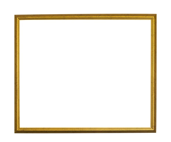 The antique gold frame on the white background — Stock Photo, Image