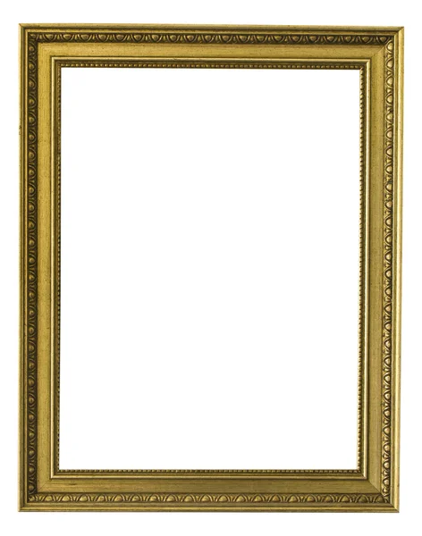 The antique gold frame on the white background Royalty Free Stock Images