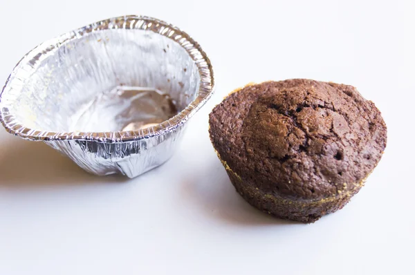 Nära håll choklad muffin — Stockfoto