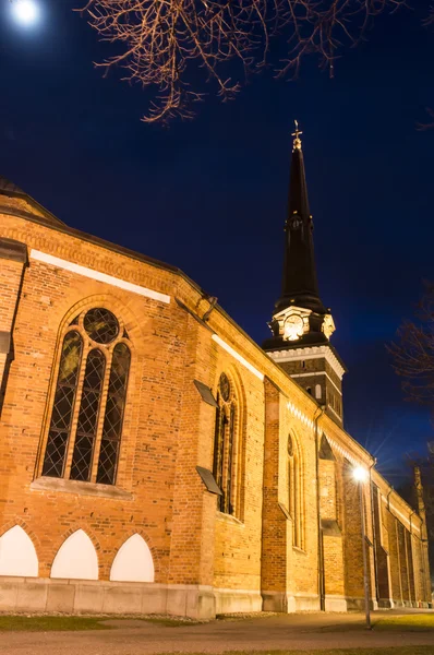 Catedral de Vasteras en la noche de invierno —  Fotos de Stock