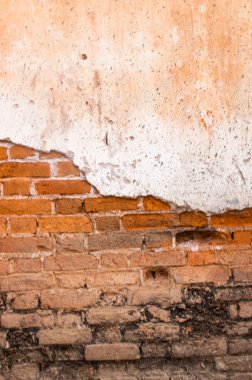 Eski yıpranmış tuğla duvar parçası