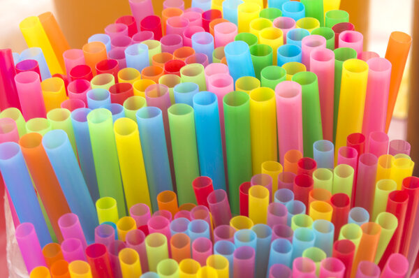 Colorful straws for beverage soft drink