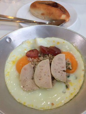Vietnam omlet tarzı servis Tay vurgu tavada yumurta tava, olduğunu 
